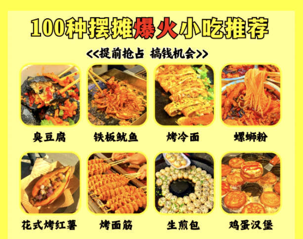 100种摆摊小吃的做法(自学摆摊小吃100种，热门项目下载免费学)