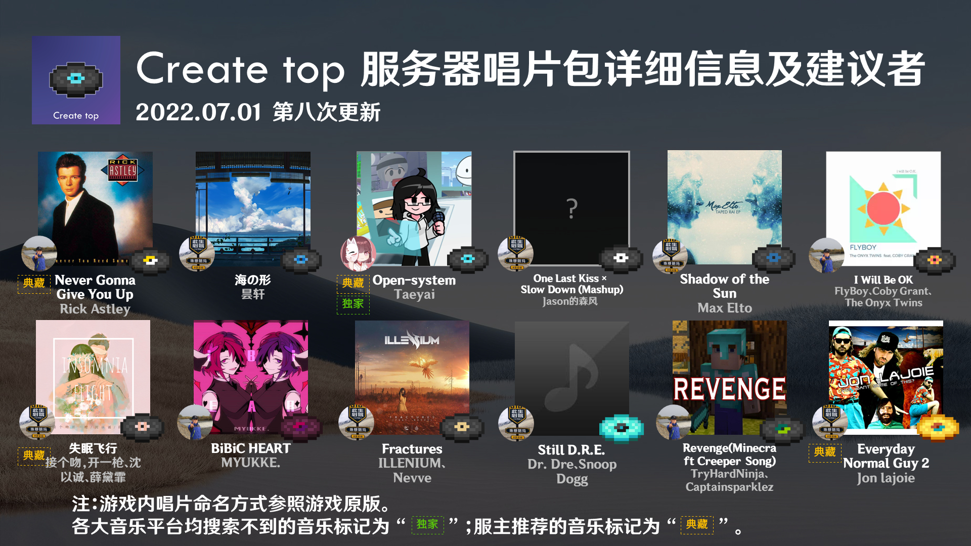 唱片包更新